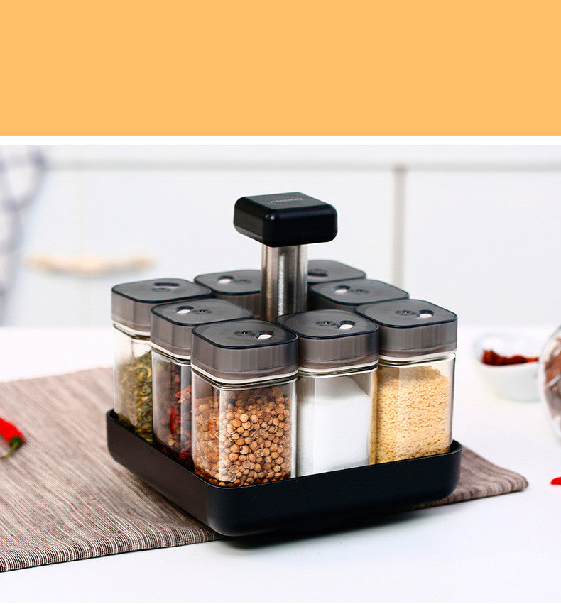 Spice Jar Glass Organizer - Kitchen Seasoning Container - Seasoning Organizer