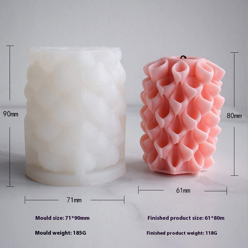 Aromatherapy Candle Mould Striped Cylinder Epoxy Plaster Decoration Geometric Cylinder