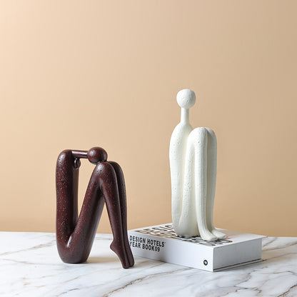 Back-to-back Stickman Home Decoration Sculpture