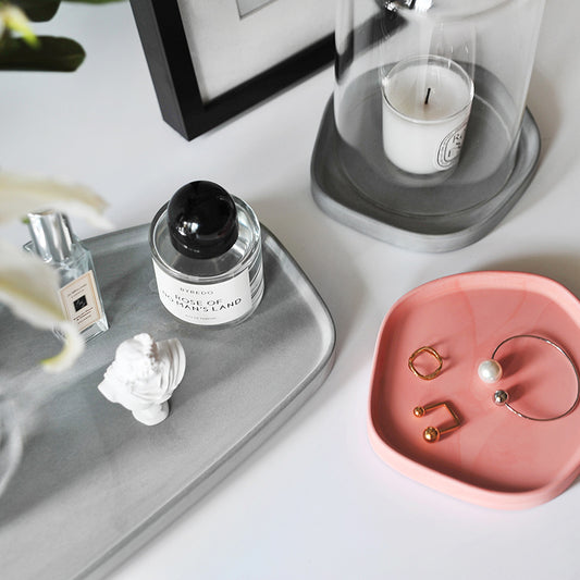 Concrete Decorative Dish With  Concrete Trays