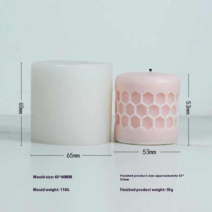 Aromatherapy Candle Mould Striped Cylinder Epoxy Plaster Decoration Geometric Cylinder