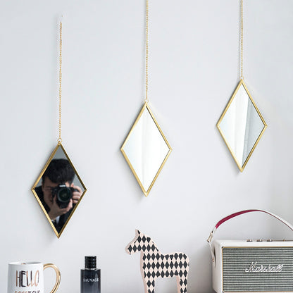 Brass Hexagonal Cosmetic Bathroom Mirror - Minimal Bathroom Decor Mirror