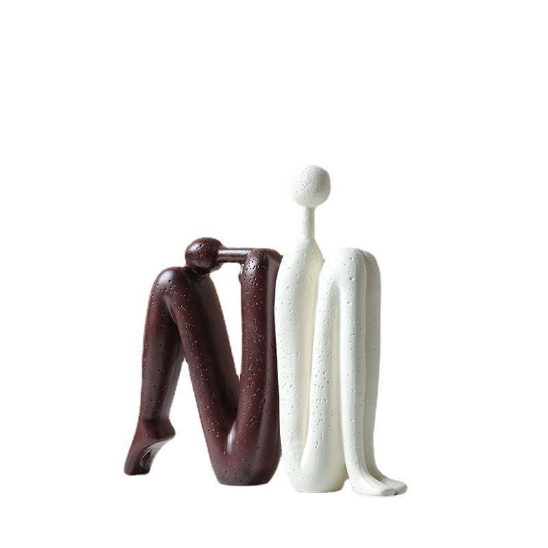 Back-to-back Stickman Home Decoration Sculpture