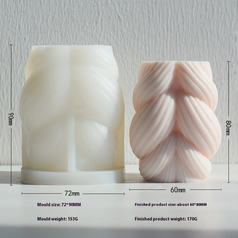 Aromatherapy Candle Mould Striped Cylinder Epoxy Plaster Decoration Geometric Cylinder