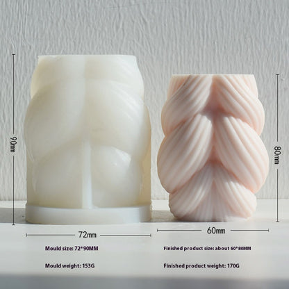 Aromatherapy Candle Mould Striped Cylinder Epoxy Plaster Decoration Geometric Cylinder