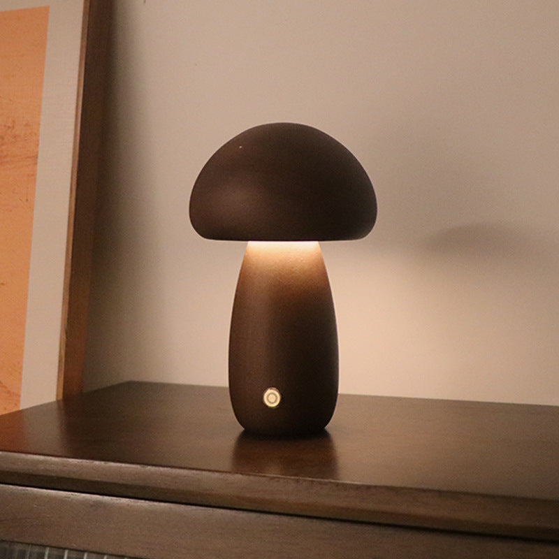 Wooden Home Decoration Mushroom Lamp
