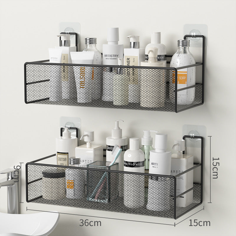 Wall-Mounted Bathroom Shelf No Drill - Bathroom Shampoo Organizer  - Toilet Accessories