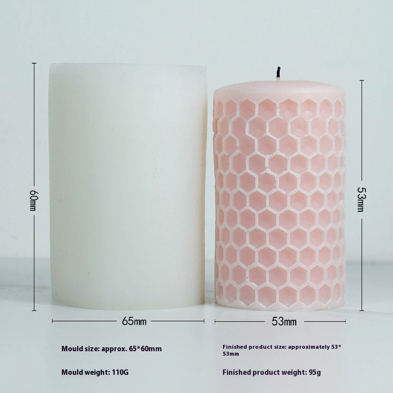 Aromatherapy Candle Mould Striped Cylinder Epoxy Plaster Decoration Geometric Cylinder