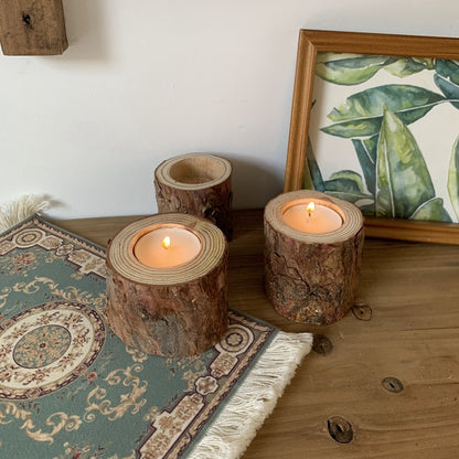 Vintage Wooden Tree Candle Holder