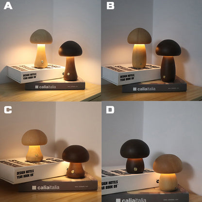 Wooden Home Decoration Mushroom Lamp