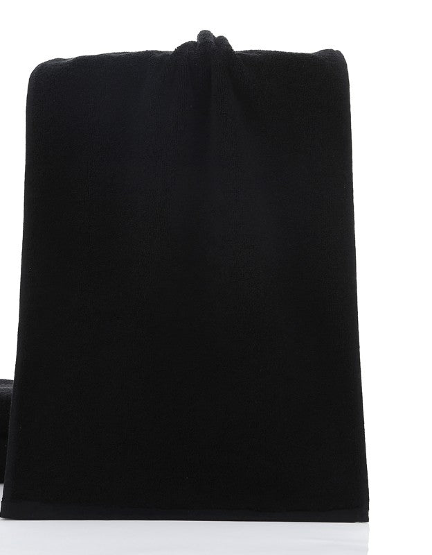 Minimal Luxury Full Black Cotton Towels - 21 Strands of Black Cotton Towels