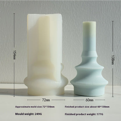 Aromatherapy Candle Mould Striped Cylinder Epoxy Plaster Decoration Geometric Cylinder