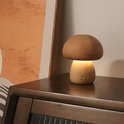 Wooden Home Decoration Mushroom Lamp