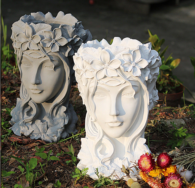 Goddess Figurine Art Resin Plant Flower Pot - Asthetic & Nordic Style Flower Pot