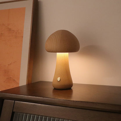Wooden Home Decoration Mushroom Lamp