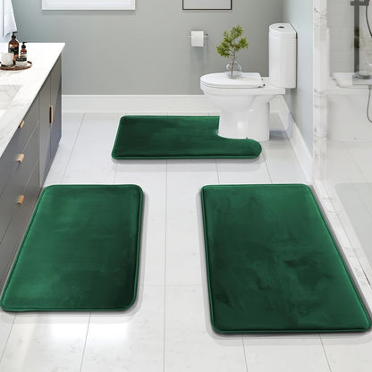 Three-piece Luxury Toilet Set - High Quality Solid Color Bathroom Mats