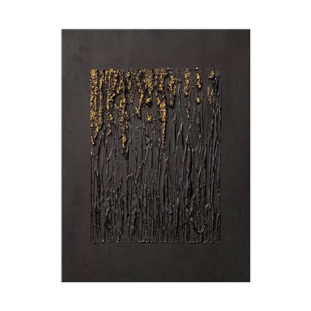 Large Black Abstract Handmade Wabi-sabi Art for Home Decor