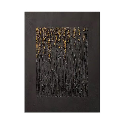 Large Black Abstract Handmade Wabi-sabi Art for Home Decor