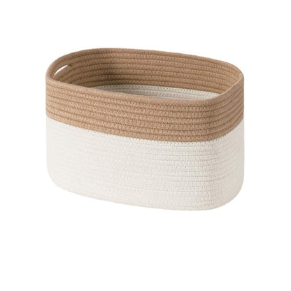 Cotton Rope Storage Basket - Decorative Rectangular Storage Basket